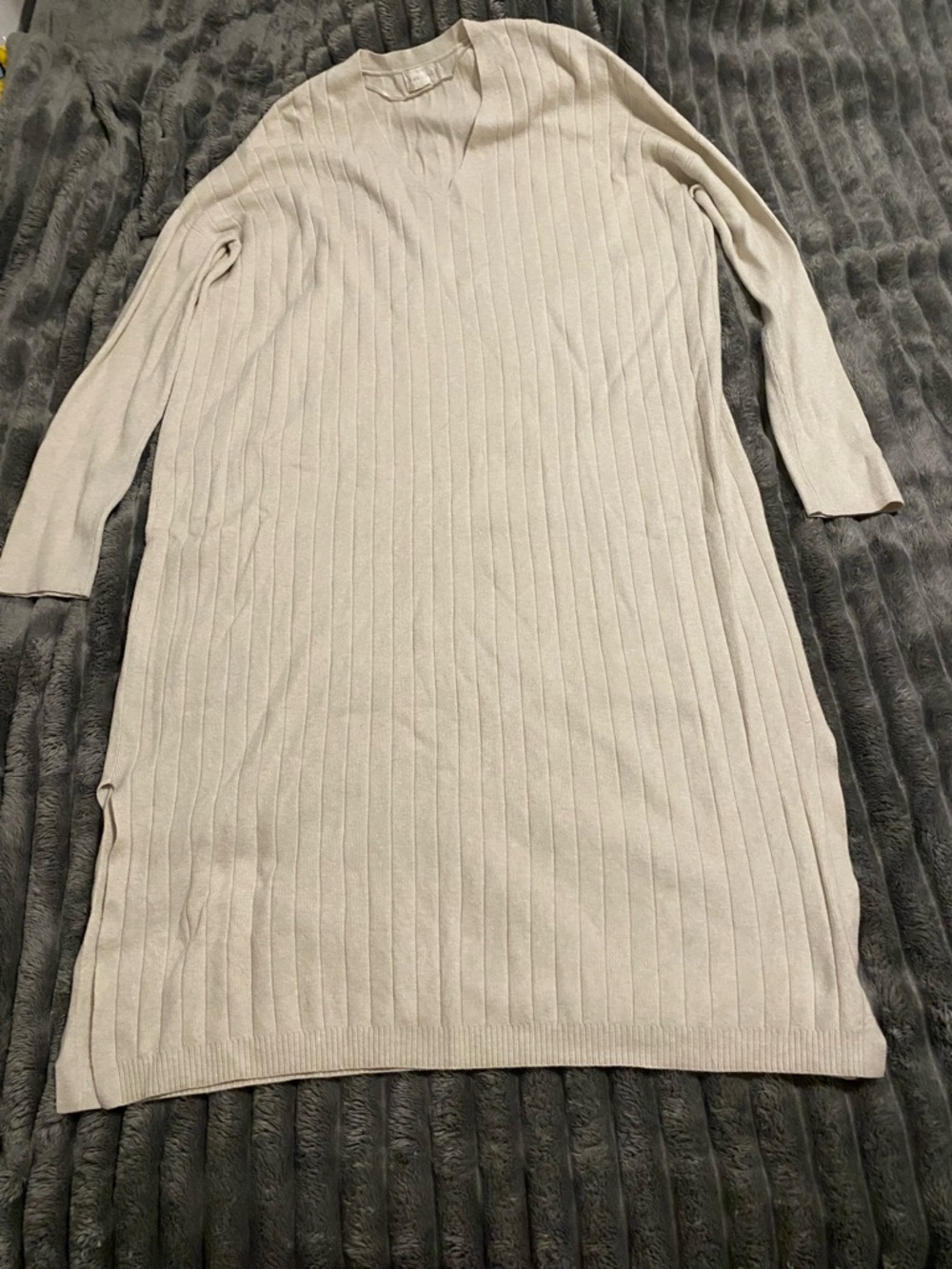 Caslon Cream Ribbed Crewneck Longline Sweater Deess